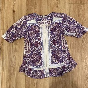 Lucky Brand v-neck short sleeve peplum blouse